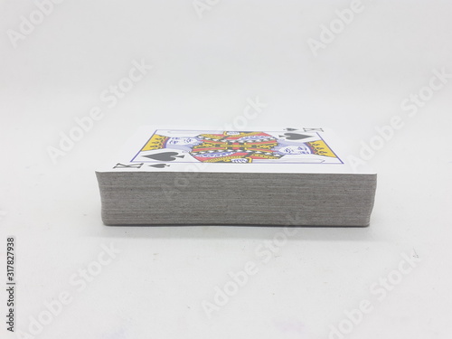 Colorful Deck of Playing Cards in White Isolated background