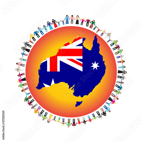 Australia 2020 fire crisis - awareness symbol for international help and donations