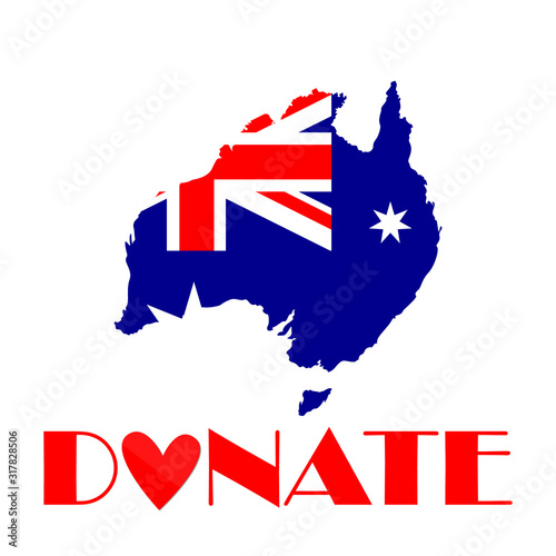 Australia 2020 fire crisis - awareness symbol for international help and donations