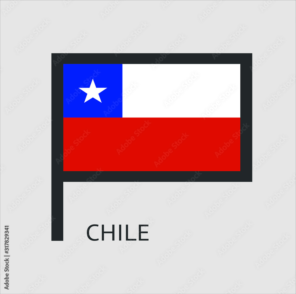 Chile country flag symbol icon with a white background Chile country flag symbol icon with a white background