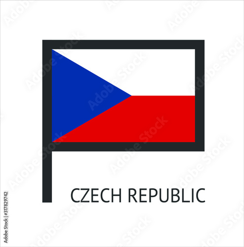 Czech Republic country's flag symbol icon with a white background