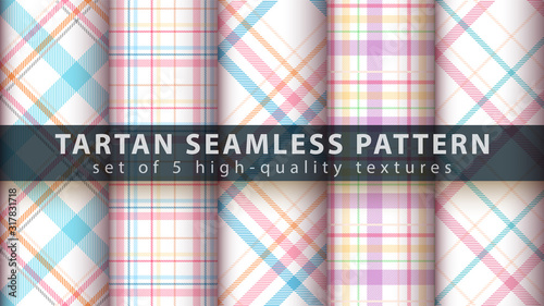 Set classic tartan seamless pattern.