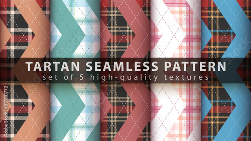 Set classic tartan seamless pattern.