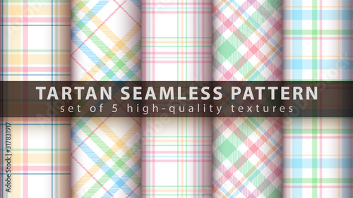 Set classic tartan seamless pattern