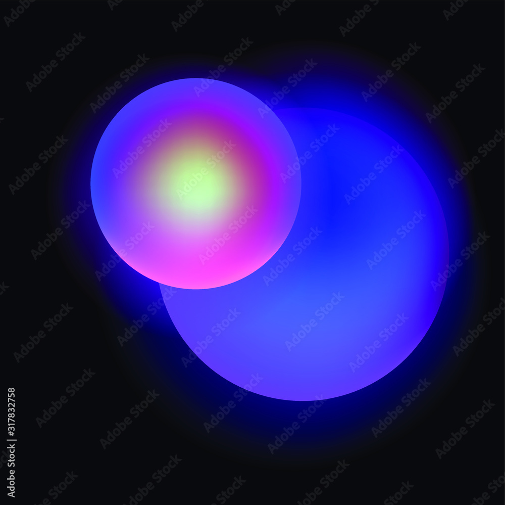 Glowing neon sphere on dark background. Retrowave and synthwave style illustration. Glowing neon sphere on dark background. Retrowave and synthwave style illustration.