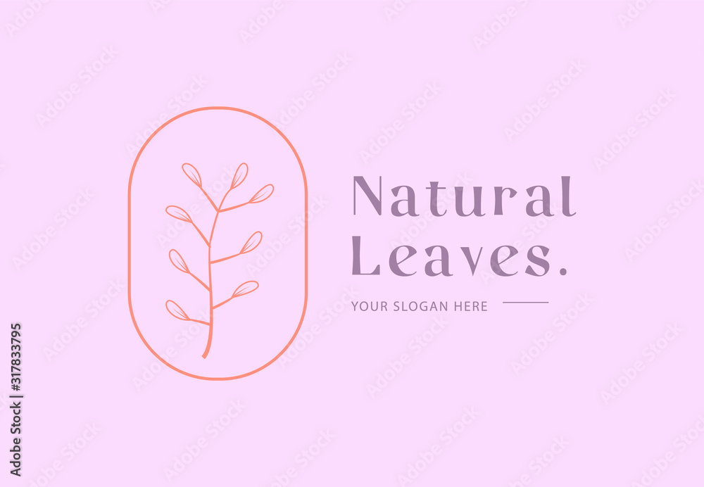 Logo branding natural leaves template for business vector eps 10