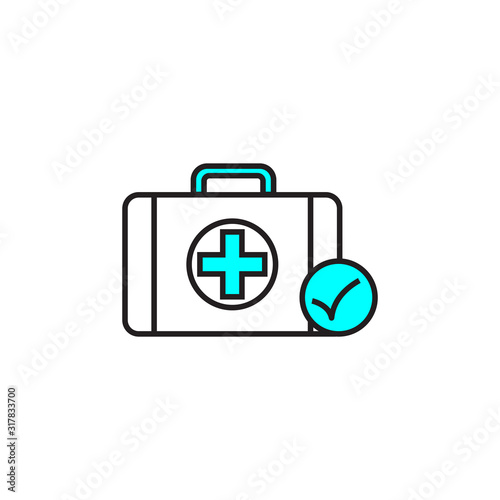 Medical kit bag icon