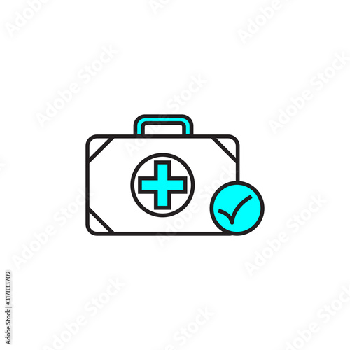 Medical kit bag icon
