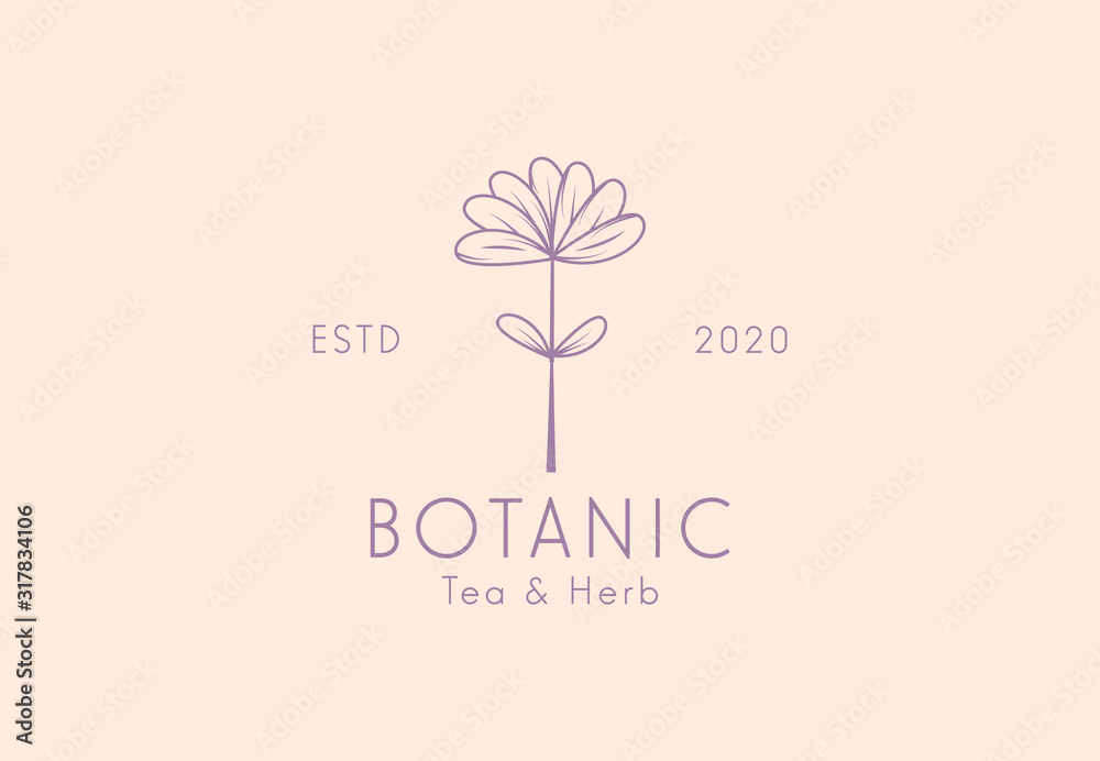 Minimalist floral logo for business vector eps 10
