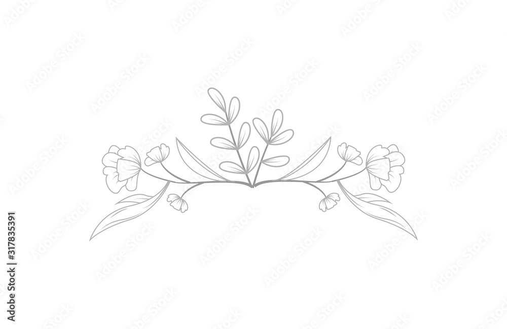 Fototapeta premium Vintage flower bouquet hand drawn vector eps 10