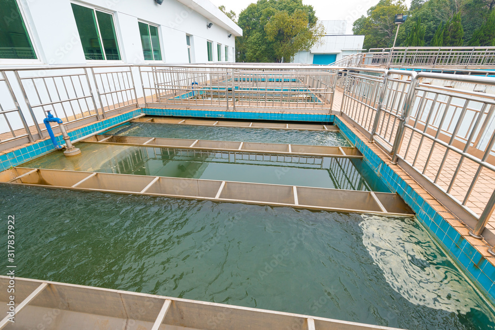 Water cleaning facility outdoors