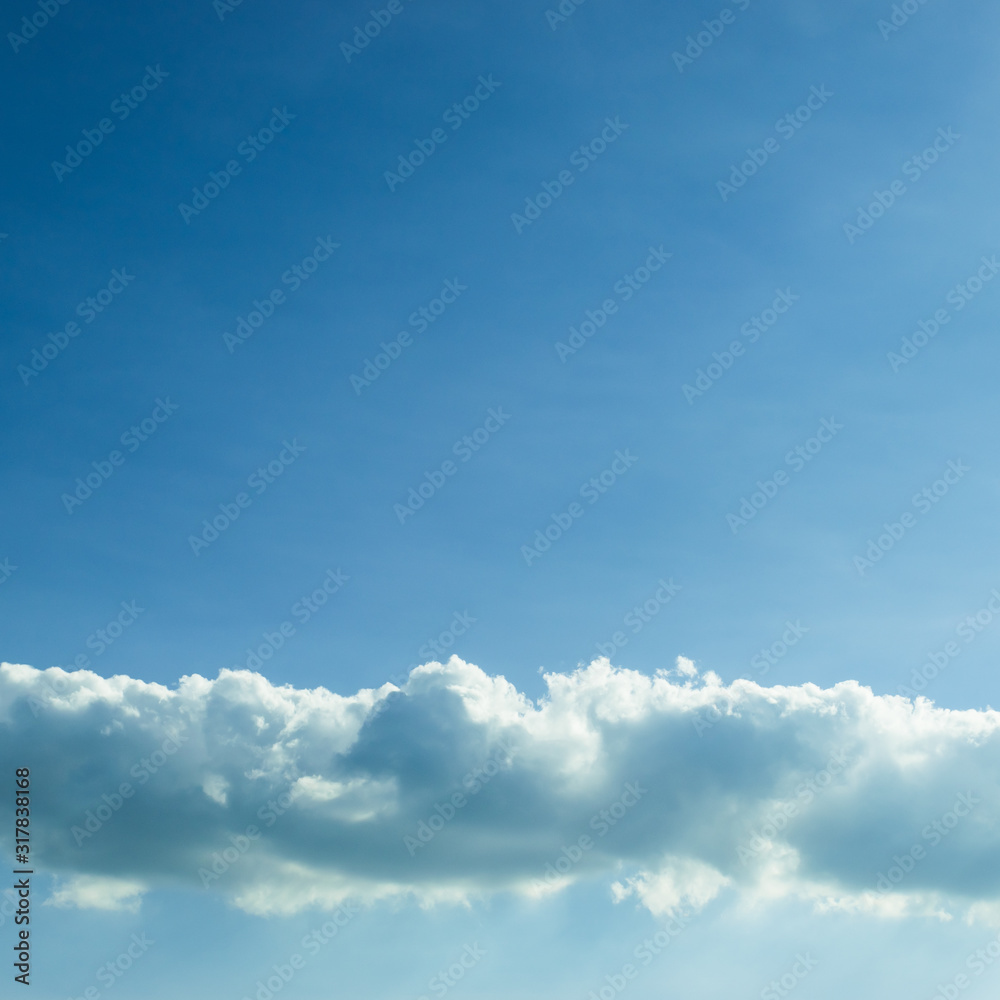 Fototapeta premium fluffy cloud above clear blue sky