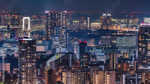 Wallpaper Mural 光が溢れる東京の夜景 タイムラプス Torontodigital.ca