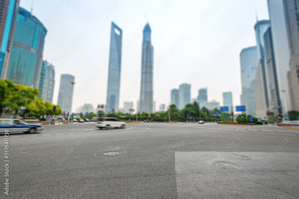 The century avenue of street scene in shanghai Lujiazui,China. The century avenue of street scene in shanghai Lujiazui,China.