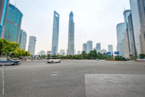 The century avenue of street scene in shanghai Lujiazui,China. © zorabc