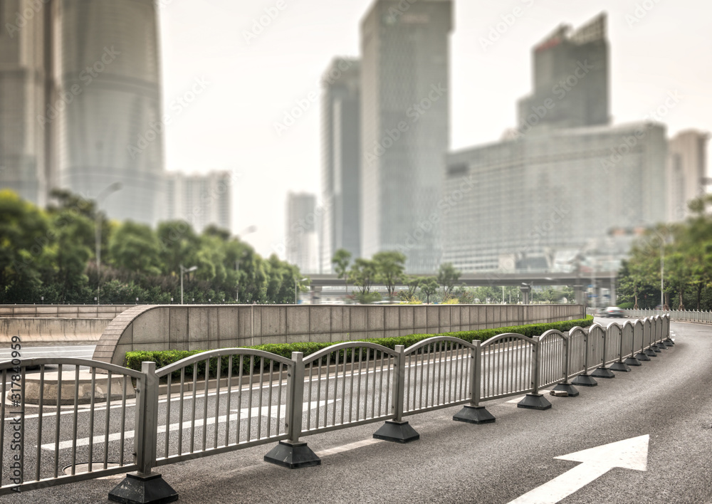 The century avenue of street scene in shanghai Lujiazui,China. The century avenue of street scene in shanghai Lujiazui,China.