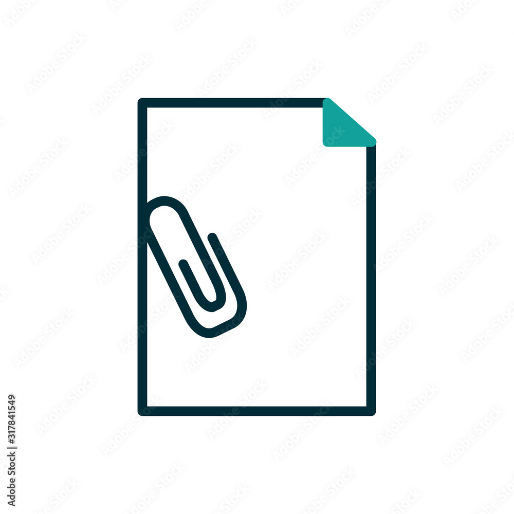 Isolated data document with clip vector design Isolated data document with clip vector design