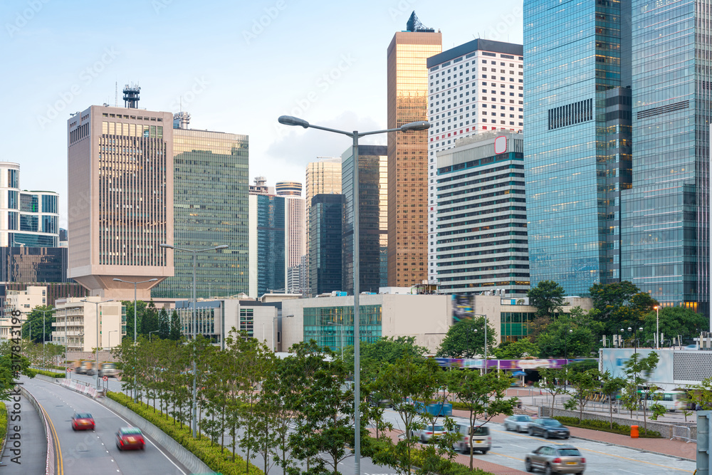 modern cityscape and road of Hongkong