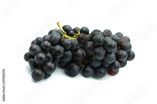 Fruit health natural red grapes on isolated White Blackground