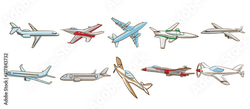 Airplane vector set collection graphic clipart design