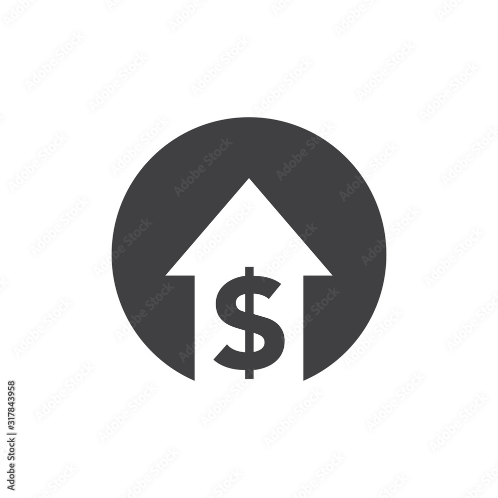 up dollar icon, additional cost icon up dollar icon, additional cost icon