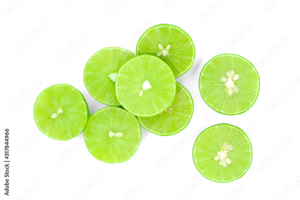 Sour Lime on a white background, health concept