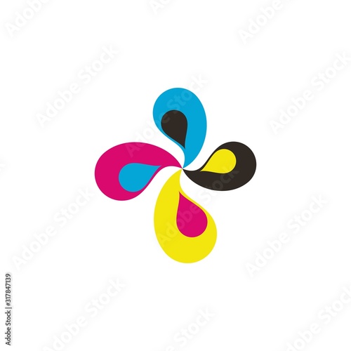 CMYK Color drop logo design vector © drijimedia