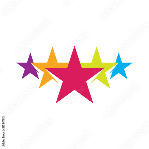 5 five star logo design. premium good rate symbol vector. excellence top rank sign
