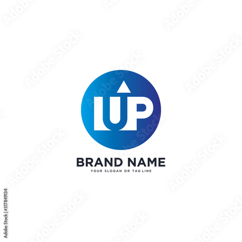 letter up logo design vector