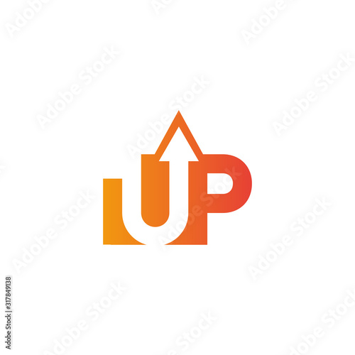 letter up logo design vector photo