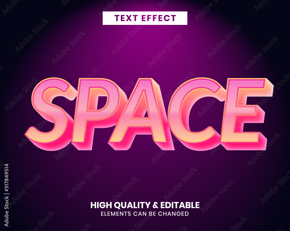 3d modern style editable text effect with vibrant color