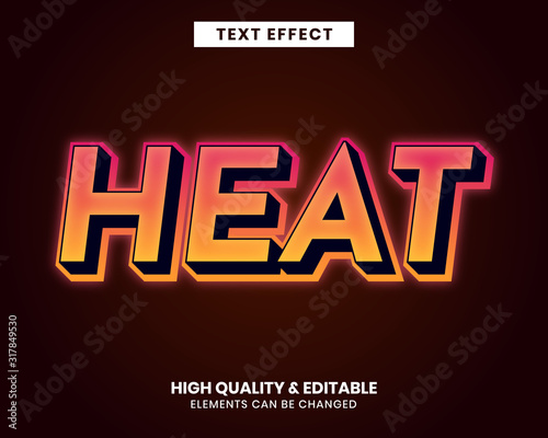 3d Heat effect editable text style for game title