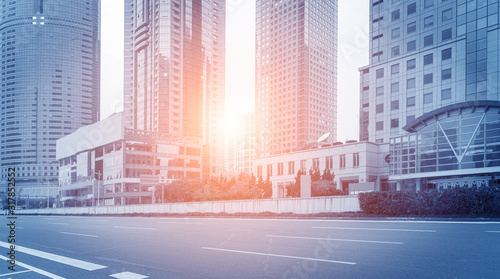 Canvas Print The century avenue of street scene in shanghai Lujiazui,China.