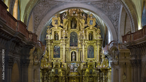 Altar of the church company of Jesus in main square of Cusco Peru