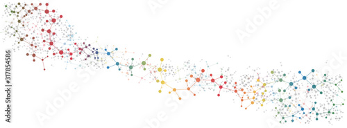 Panorama atom and molecule structure science background. Chemical technology concept.