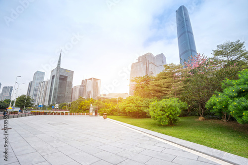 Fotografi China Guangzhou City Plaza, built-up city center