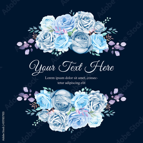romantic blue wedding floral wreath