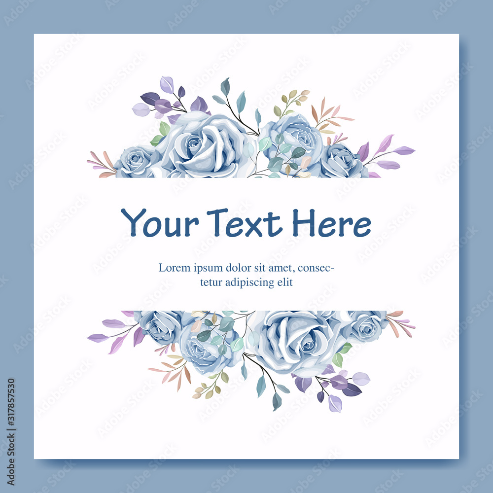 romantic blue wedding floral and leaves