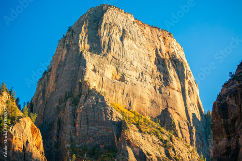 Afternoon Sunlight on The Great White throne in Zion National Park Utah photo