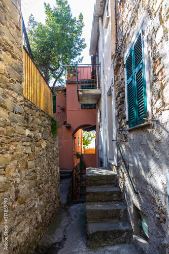 Cinque Terre coast and small towns with vibrant colorful houses in La Spezia, Italy