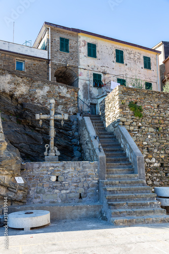 Cinque Terre coast and small towns with vibrant colorful houses in La Spezia, Italy