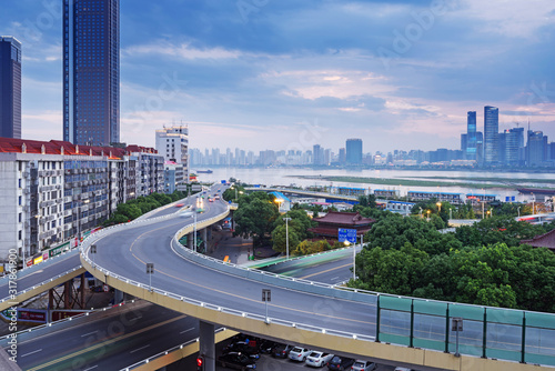 Photography named bayi bridge in the night of shanghai china
