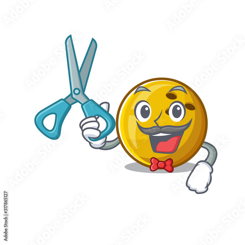 Smiley Funny Barber bowling ball cartoon character design style