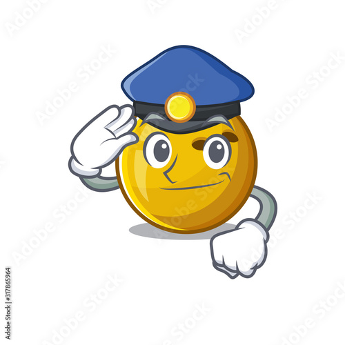 Bowling ball Cartoon mascot performed as a Police officer