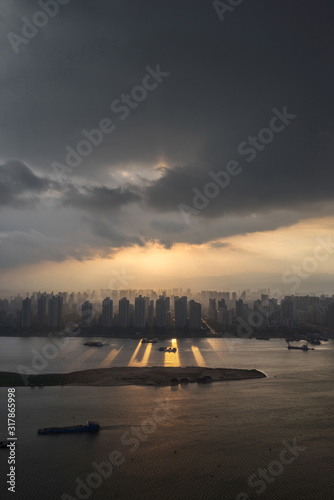 Sunset in the city