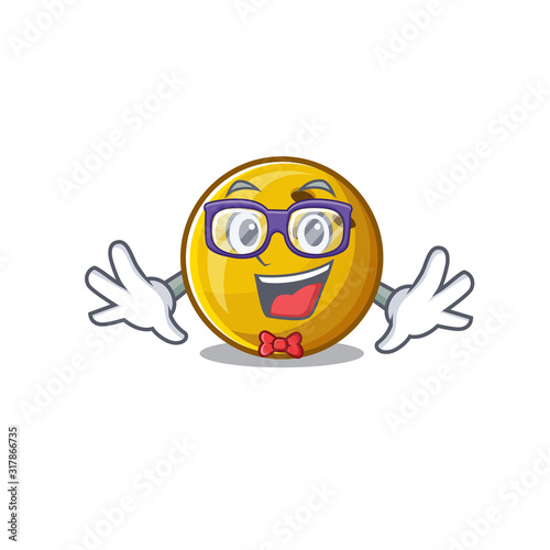 cartoon character of Geek bowling ball design