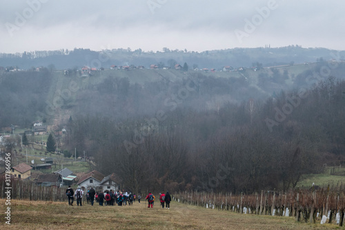 Vincek's hike 2020. Medimurje hills during the hike photo