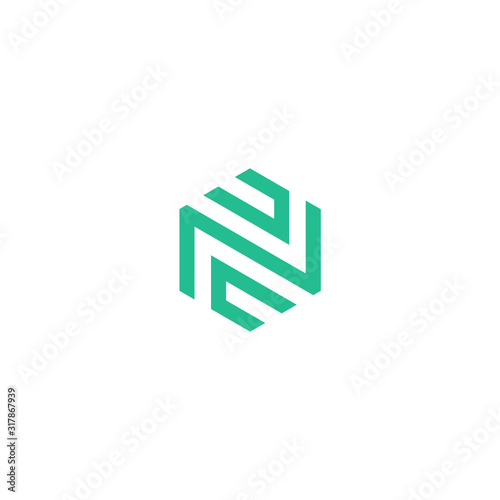 Εκτύπωση καμβά vector logo with the initials NC which is clean and modern