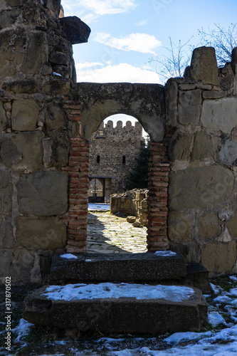 Famous Ninotsminda castle cathedral photo