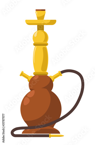 Hookah in brown and gold for smoking water pipe tobacco